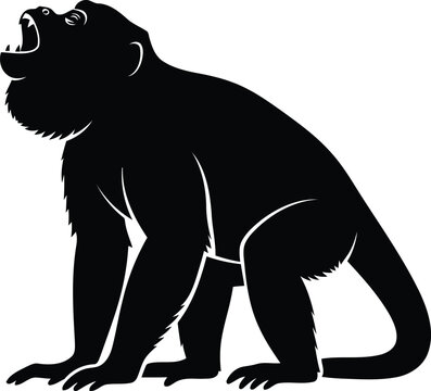 Black monkey silhouette screaming
