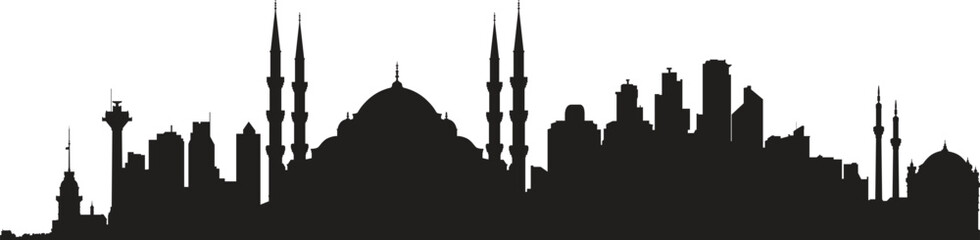 Naklejka premium İstanbul city skyline prepared in vector