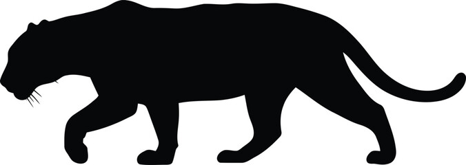 Black panther walking silhouette © Nasrin