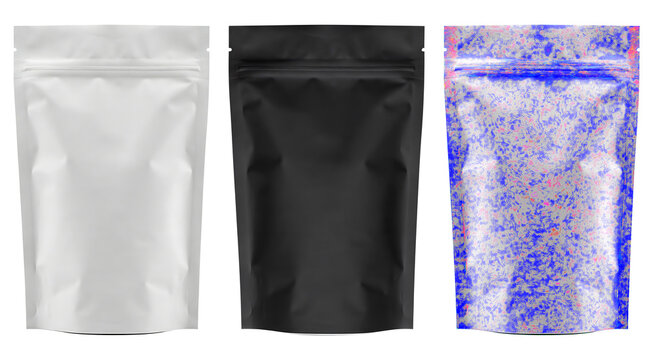 The Branding Trio Versatile Resealable Doypack Mockups for Minimalist and Artistic Product Design, JPG
