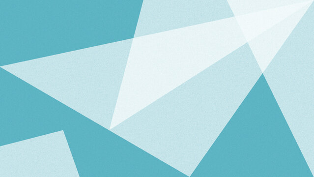 Abstract geometric background with overlapping blue and white triangle shapes with noise texture