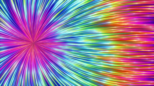 Colorful light streaks explosion seamless loop. Celebration themed abstract background.