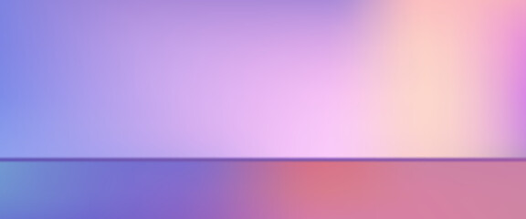 Obraz premium Abstract gradient podium background. Violet, purple and lilac empty 3d studio backdrop. Clean scene for product presentation mockup template. Vector illustration.
