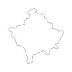 Obraz premium kosovo map monoline Suitable for posters and web icons