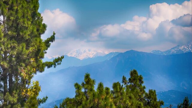 a view of the Himalayan range from Murree, a popular hill station in Pakistan