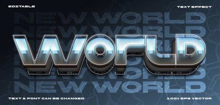 World editable text effect in modern trend style