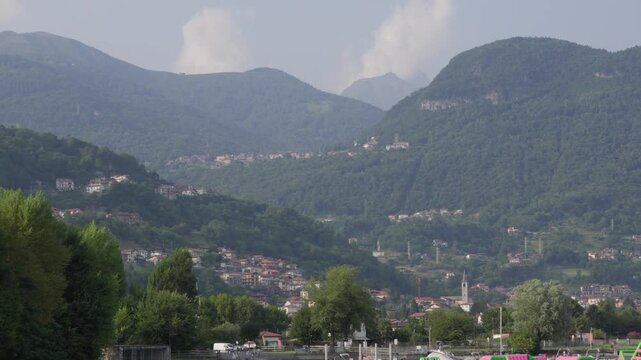 Town of Bienno in the Camonica Valley of the Lombardy region in Italy Lake Como shore