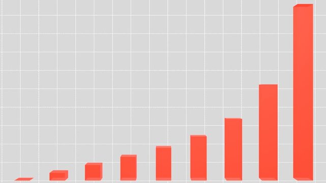 3D bar chart showing exponential growth and financial success