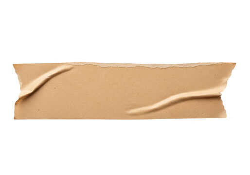 Brown color adhesive paper isolated on transparent background
