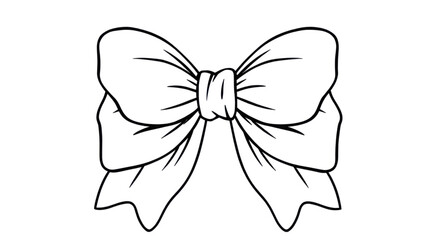 Fototapeta premium Bow Outline Illustration for Subtle and Stylish Design Elements
