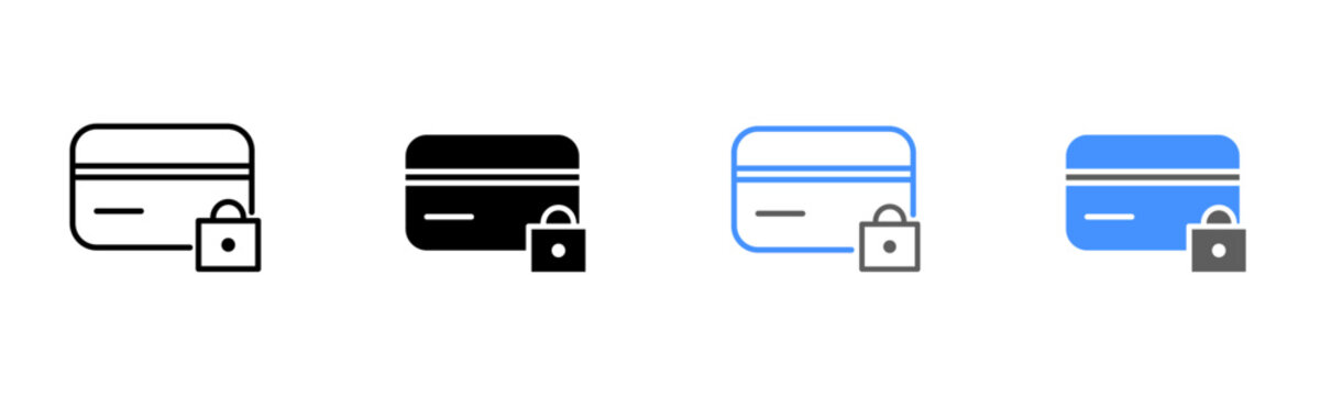 Payment Protection and Secure Transaction Credit Card Icon Vector Illustration
