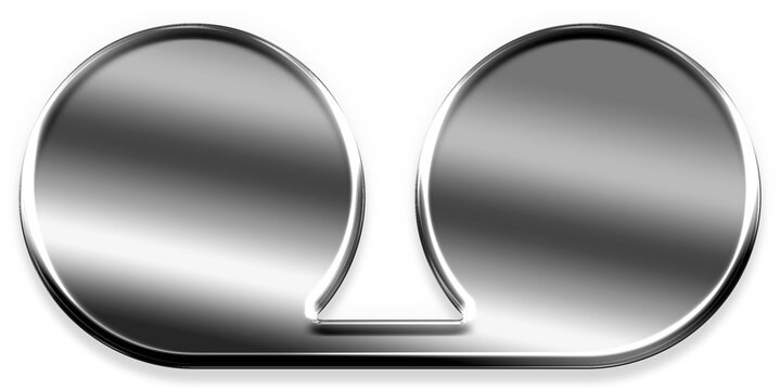 Chrome silver recording icon metallic 3D design