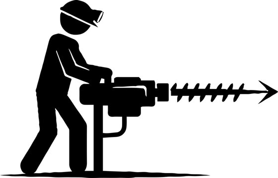 Operator using horizontal boring machine for underground work