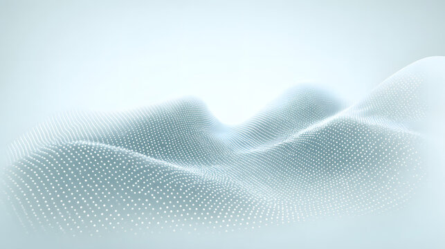 A soft digital mesh surface with minimal particles of wavy dots on a light background is ideal for contemporary medical clinic concepts, elegant pure business presentations, or bright corporate web de