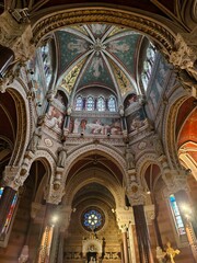 Fototapeta premium Interior vault of the Basilica of Ars-sur-Formans, France