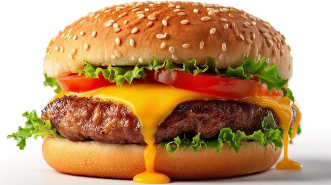 hamburger on white background
