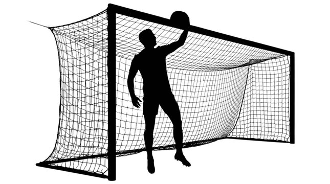 Man throwing ball into basketball hoop isolated on transparent background, Vector