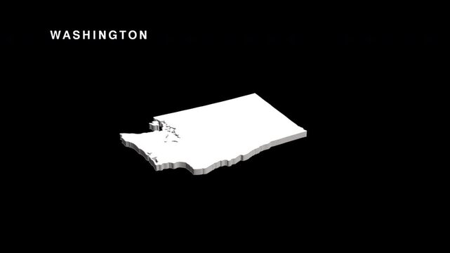 Washington state map floating and rotating