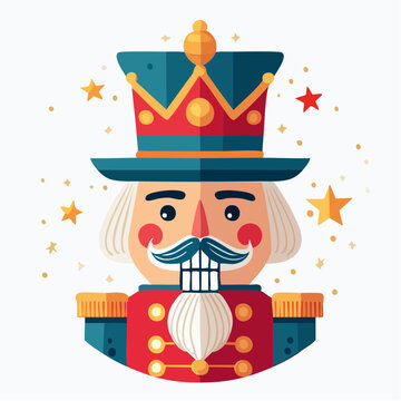 Nutcracker Soldier Character with Crown and Stars