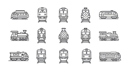 Train and Locomotive Icon Set © Vectors