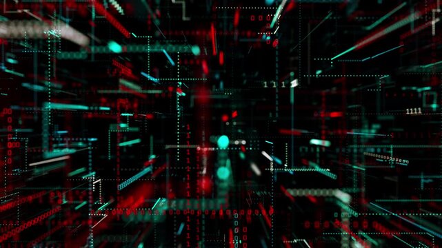 Digital Data Visualization with Abstract Cyber Network and Binary Code Design