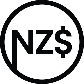 New Zealand Dollar Currency Symbol Minimalist Vector Icon in Circle
