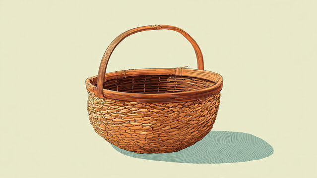 wicker basket isolated on white