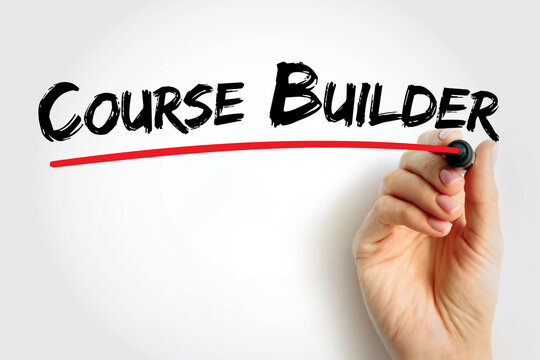 COURSE BUILDER text underlined in red, symbolizing tools for creating and designing online learning courses