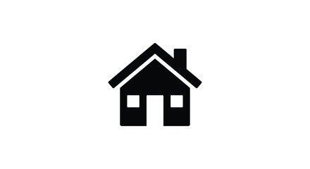 Fototapeta premium house icon black silhouette on white background