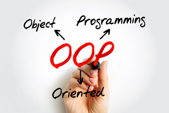 OOP - Object Oriented Programming acronym, technology concept background
