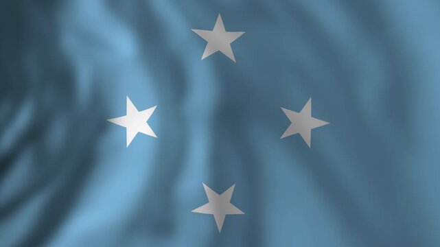 Waving flag of micronesia blowing in the wind