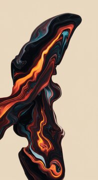 A dynamic, non-objective composition featuring swirling, fluid paint textures and strong contrast, evoking emotion and energy ,swirl ,abstractionism ,artistic