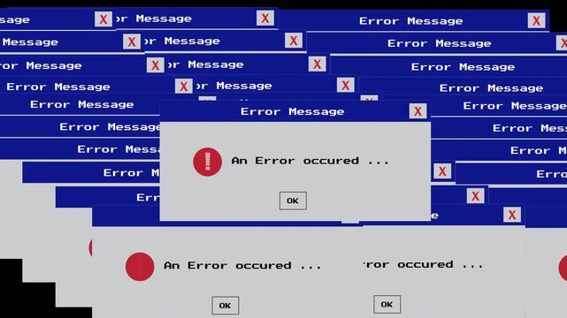 Error Pop Up  Animation Old Computer Retro Crash Multiple System 4k In  Transparent Background