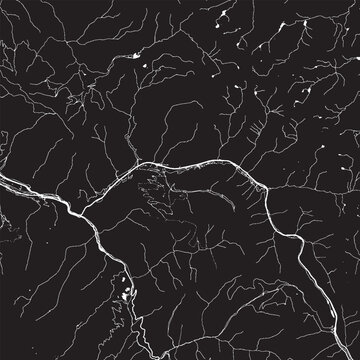 Vail Colorado Vector Map, Detailed City Street Map Black and White Minimalist Line Art