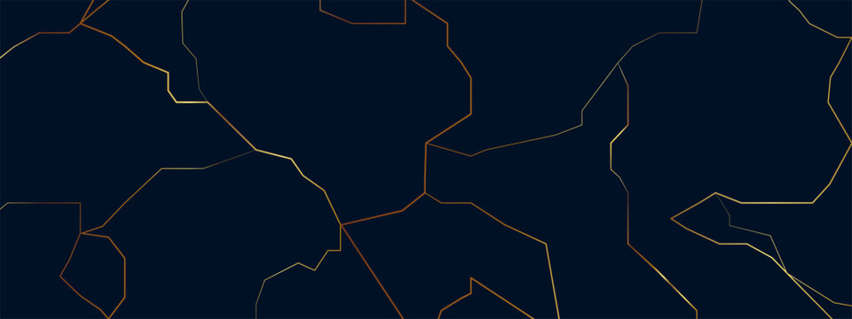 Golden material of kintsugi restoration. Abstract golden kintsugi crack texture vector background