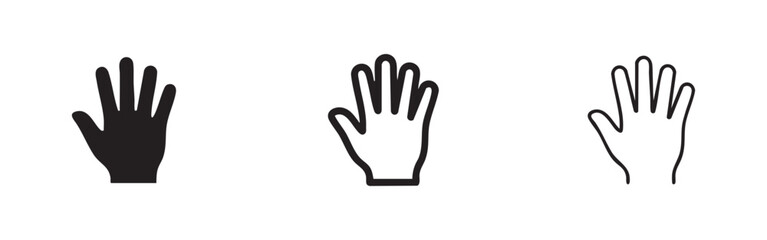 Obraz premium Hand Gesture Icons Set. Open Palm Symbol for Interaction and Presentation.