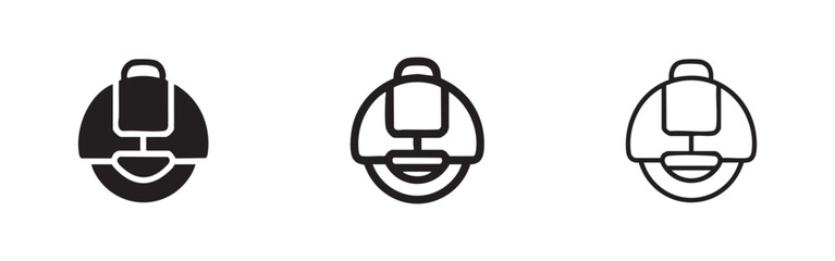 Electric Unicycle and Monowheel Icons Set. Personal Mobility and Urban Transportation. © liubomir118809