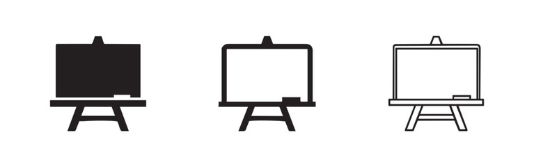 Chalkboard on Easel Icons Set - Education and Presentation Symbol © liubomir118809