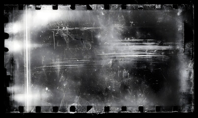 Fototapeta premium A film texture that is old, with scratches, noise, and light leaks. A realistic overlay that overlays black-white, dust, and grain, creating a distressed retro movie or photo that has a negative effec