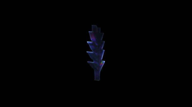 Holographic plant growing with digital glitch effects animation