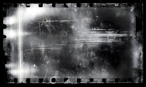 A film texture that is old, with scratches, noise, and light leaks. A realistic overlay that overlays black-white, dust, and grain, creating a distressed retro movie or photo that has a negative effec