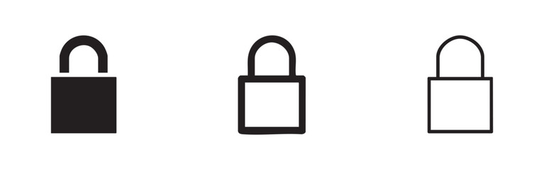 Square Padlock Security Privacy Protection Icon Set © liubomir118809