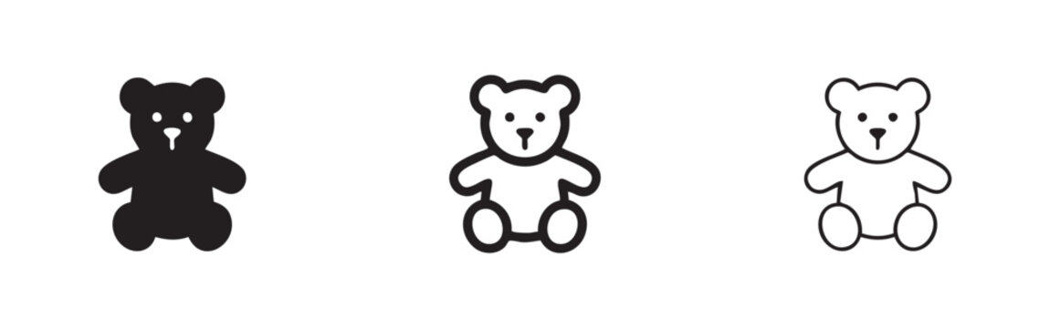 Teddy bear icon set
