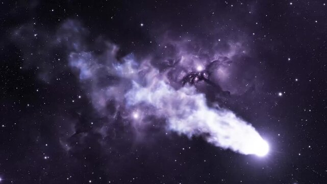Dynamic sequence of cosmic nebulae and intergalactic phenomena across space