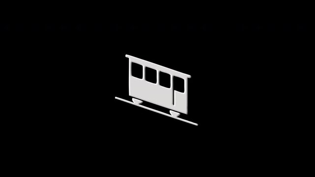 Funicular railway public transport icon animation