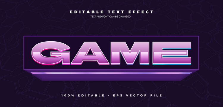 Game editable text effect in modern trend style
