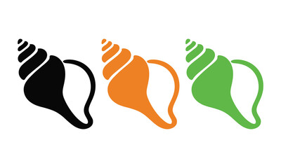 Three colorful stylized snail icons in a row © candysartistry