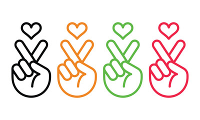 Fototapeta premium Colorful scissors icon with heart shape