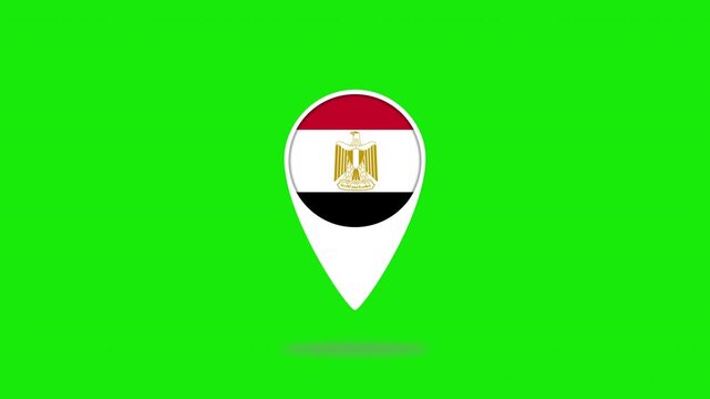 Egypt flag map pin marker landing animation