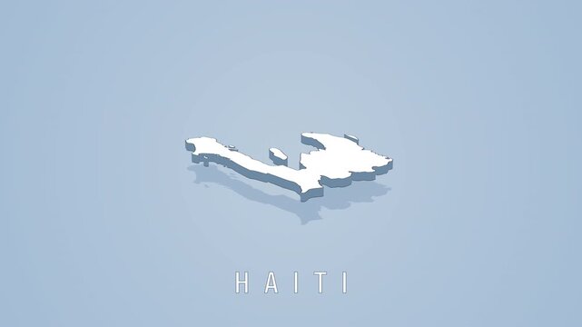 Rotating 3d map of haiti with country name